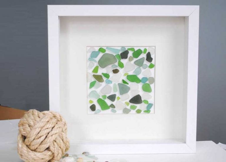 Sea Glass wall art Framed Beach Glass