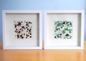 sea glass beach glass framed sea glass