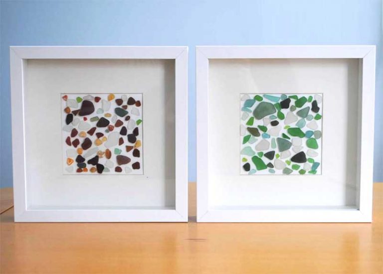 Sea Glass wall art Framed Beach Glass