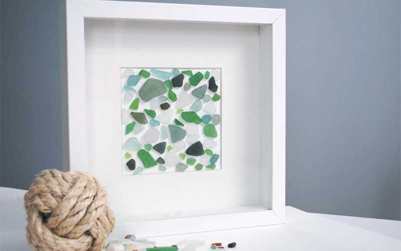 Sea Glass wall art: Framed Beach Glass