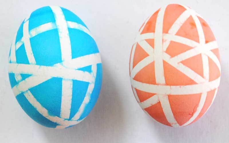 pattern dyed easter eggs