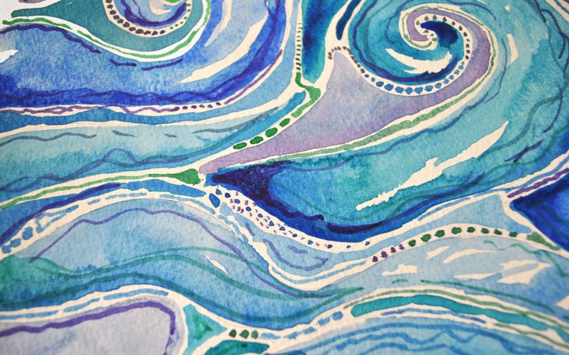 water color abstract sea