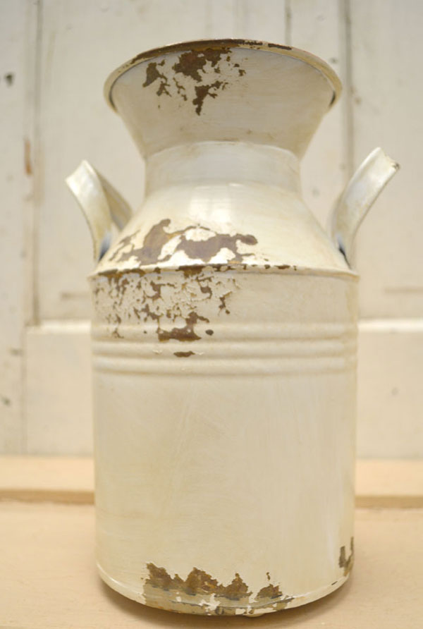 rustic white milk can