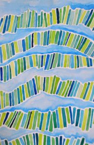 watercolor painting abstract lines
