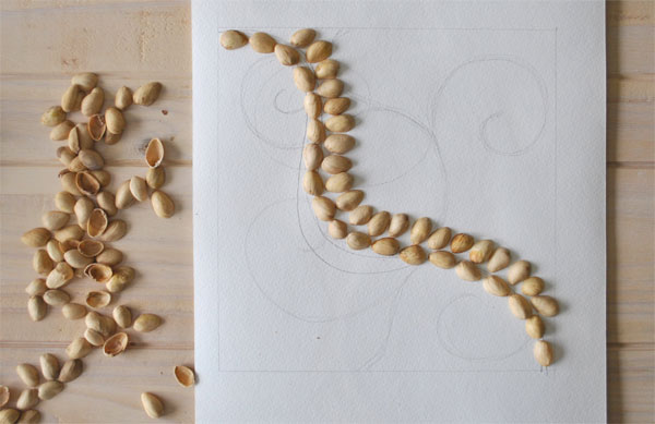 Pistachio shell art