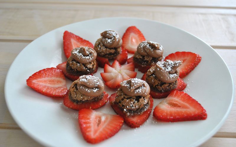 elegant strawberry brownie dessert