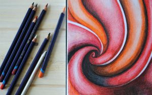 inktense pencil abstract art