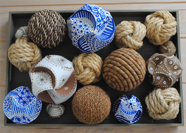 paper orbs and decorative balls