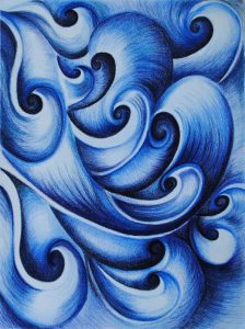 blue waves abstract