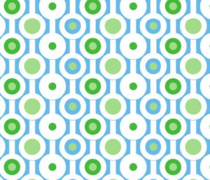 geometric green circles fabric