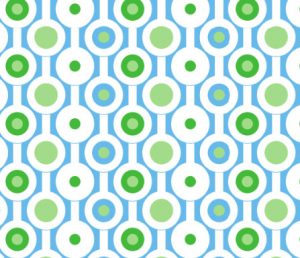 geometric green circles fabric