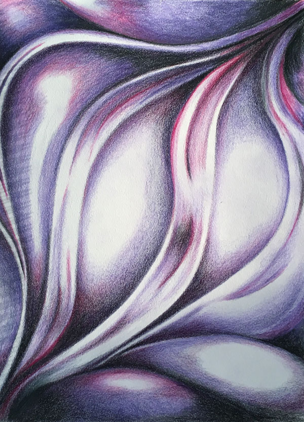 inktense abstract purple