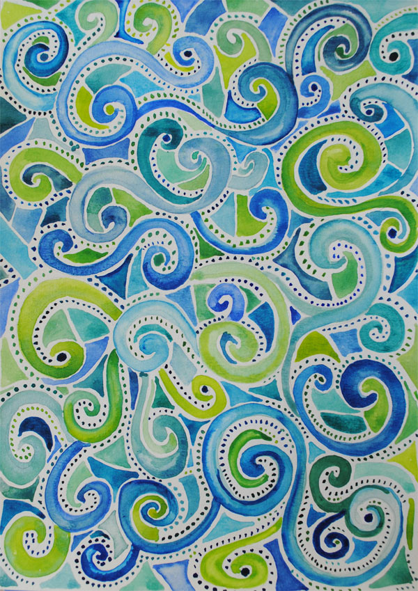 watercolor spiral