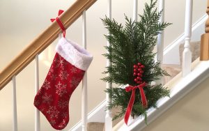 budget christmas decor for stairs