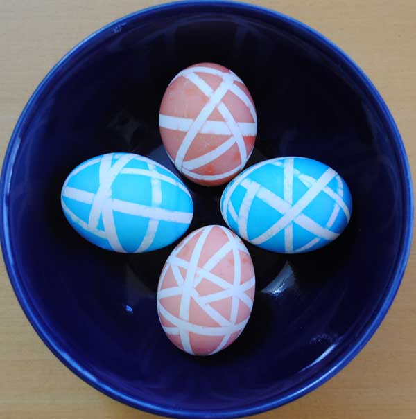 pattern dyed easter eggs