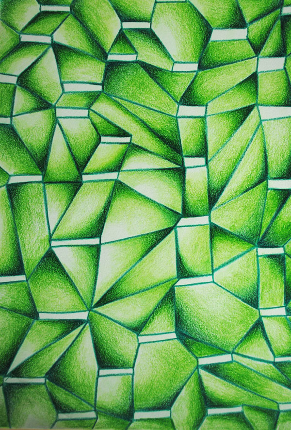 green traingle pencil abstract