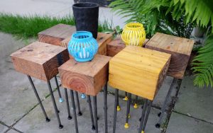 wood block patio tables