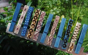 decorated clothes pegs