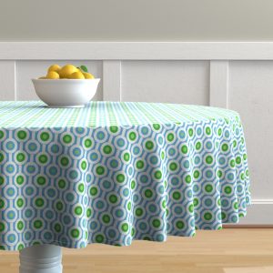 green circle table cloth