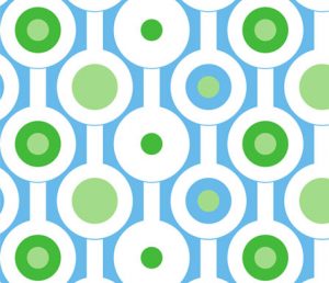 modern green circles fabric