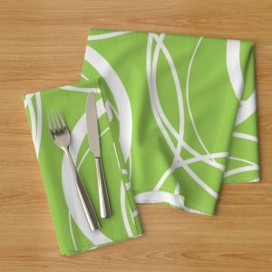 swirly green napkins