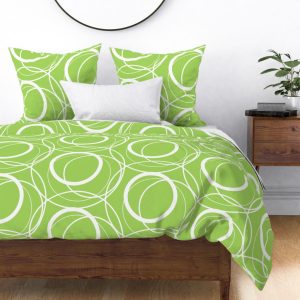 swirly green duvet cover