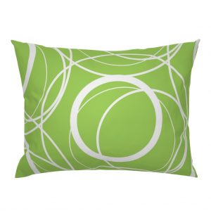 swirly green pillow sham
