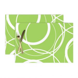 swirly green placemats