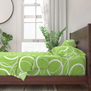 swirly green sheet set