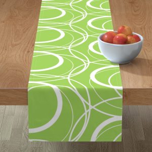 swirly green table runner