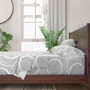 swirly grey sheet set