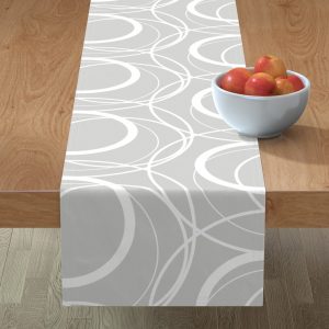 swirly grey table runner