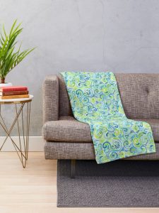 swirly spiral watercolor blanket