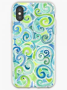 swirly spiral watercolor iphone case