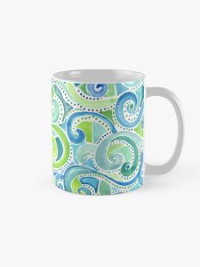 swirly spiral watercolor mug