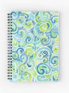 swirly spiral watercolor notebook