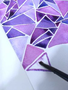 water color tutorial abstract triangles