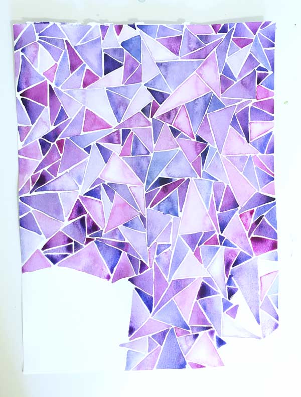 water color tutorial abstract triangles