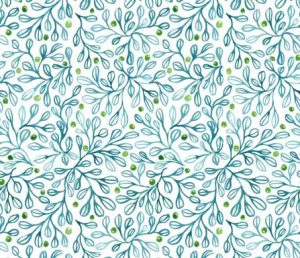 blue foliage fabric-design