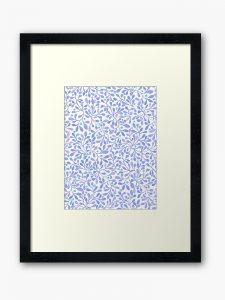 blue leaves framed art