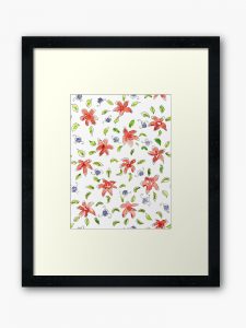 splodge floral framed art