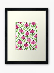 watercolor-cone-flower-framed-art