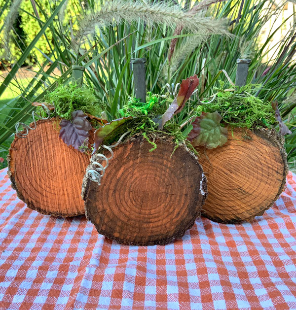 wooden pumpkin craft project