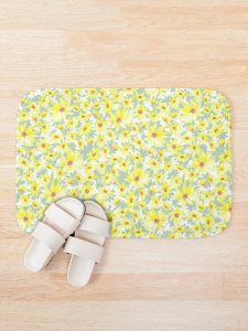 yelow flower bath mat