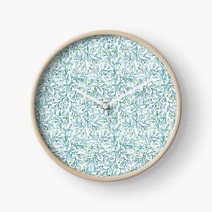 blue leaf lovliness clock