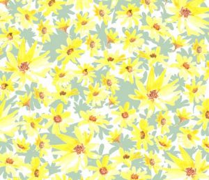 yellow prairie flowers fabric design