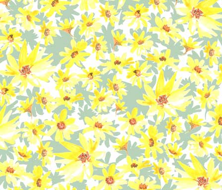 yellow prairie flowers fabric design