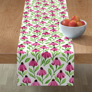 cone flowers table runner