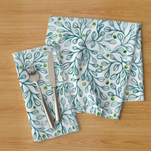 blue foliage napkins