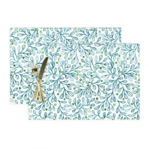 blue foliage place mat